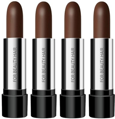 Suaxova 4PCS Dark Brown Hair Color Stick,Hair Color Touch-Up Stick Hair Dye Pen,4PCS Dark Brown Hair Color Stick,Compact and convenient,Long Lasting Fast Staining Cover Gray Hair,Physical covering