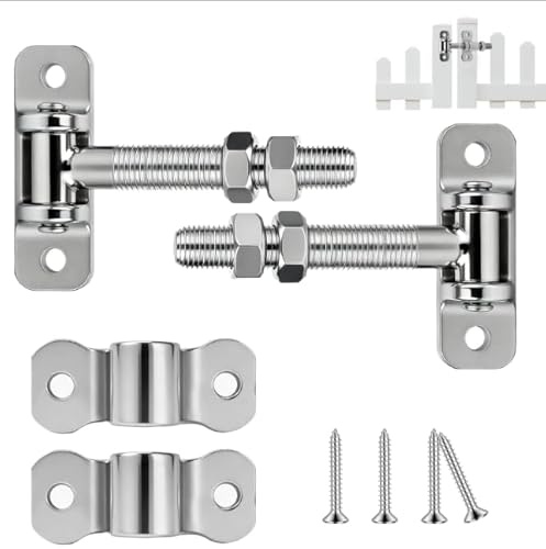 M16 Schwerlast-Türscharnier 2er-Set aus rostfreiem Edelstahl - Verstellbar mit Montagehilfe & Befestigungslöchern - Für Hoftor, Gartentor, Zauntor und stabile Holzzäune