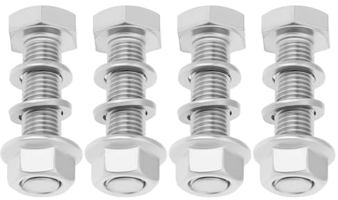 YINETTECH Kit de 4 Boulons écrous Et Rondelles M10x1,25x40 Mm en Acier Inoxydable pour Collecteur D'échappement Destiné à L'installation