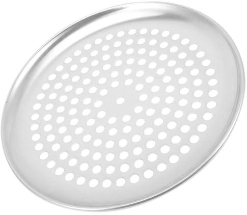 PATKAW Molde para Hornear Pizza Perforaciones Grandes 23 CM de Acero Inoxidable Bandeja Redonda para Horno Uso en Cocina Profesional y Doméstica