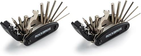 ROCKBROS 16-in-1 Fahrrad Multitool 2er-Set, Faltbares Fahrradwerkzeug – Robust, kompakt & faltbar, für schnelle Reparaturen unterwegs, ideal für MTB, Rennrad, Gravel, Trekking & E-Bike