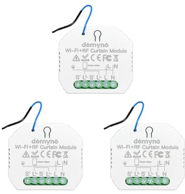 domyno Centralina per tapparelle Interruttore Serrande Tende con Controllo Wifi, Telecomando, Alexa, G.Home, App Tuya e Smartlife - n. 3 Centraline -