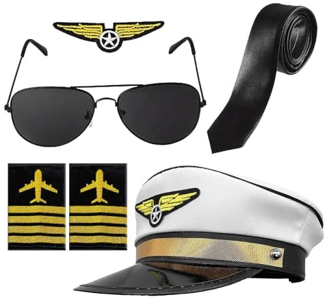 Set d'accessoires déguisement pilote Tenue classique confortable