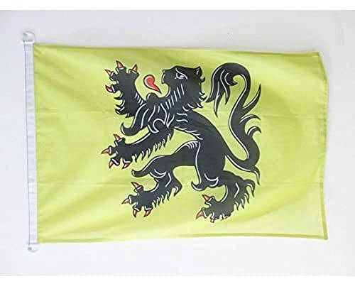 AZ FLAG Pavillon Flandre 45x30 cm Flamand Maille Bloquée Anneaux Plastique | Usage extérieur et nautique Pavillon nautique résistant aux intempéries avec coutures doubles et bords renforcés