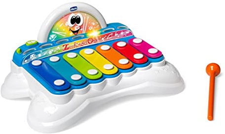 Chicco Flashy le Xylophone, Xylophone pour Enfant avec Chansons Zecchino d'Oro, Modes de Jeu Traditionnels et Électroniques, Maillet Inclus, Jouet Musical 1 à 4 ans