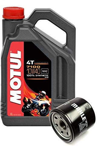 MOTUL Duo Servicio Cambio Aceite Motos 7100 4T 10W-40 Sintetico 4 litros + Filtro Aceite OC574