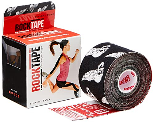 Rocktape Unisex-Adult STD Kinesiologie-Tape, Schwarz Schädel, 5cm x 5m