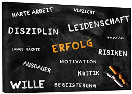 Hustling Sharks Motivationsbild „Tafel des Erfolgs“ – Leinwand 90 × 60 cm | XXL Motivationsbild im Querformat, Bilder Büro Motivation, Erfolg Bild, Bild mit Spruch, Bürobilder