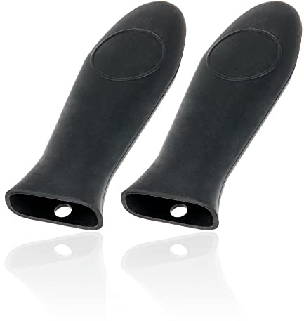 BBQ-Toro Silikon Griff für Pfannen (2 Stück) | 14,5 x 5 cm - schwarz | hitzebeständig | Pfannengriff Hitzeschutz, Silikongriffe für Pfannen, Silikon Griffschutz, Pfannen Halterung