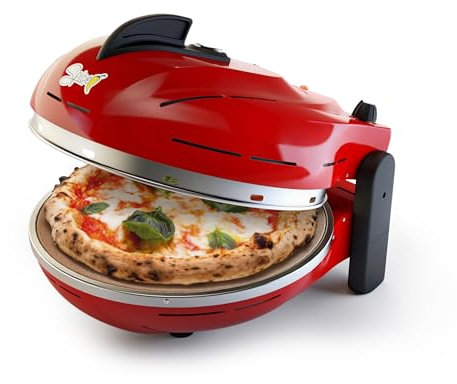 Forno pizza elettrico Spice Diavola Pro V 2.0 100% design e brevetto Made in italy, Biscotto di Casapulla, Colore Rosso Spice
