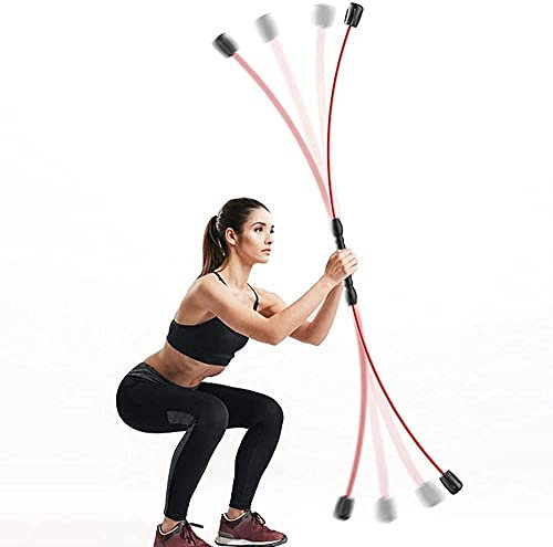 LSDRALOBPOI Elastische Flexi Bar Fitness Schwingstab Sportkörpertrainer, Aerobar, Stabvibrationstrainer, Fettabbau, für Aerobic, Pilates, Widerstandstraining im Heimgym 804