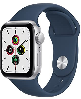 Apple Watch SE de 1.ªgeneración (GPS, 40mm) Reloj Inteligente con Caja de Aluminio en Plata de - Correa Deportiva en Color Abismo - Talla única. Monitor de entreno y Actividad