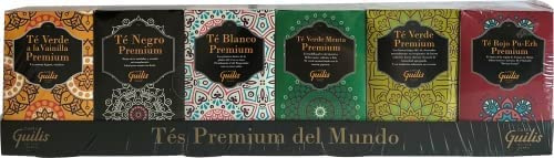 CAFES GUILIS DESDE 1928 AMANTES DEL CAFE Tés Premium Del Mundo Pack 6 Variedades de Té