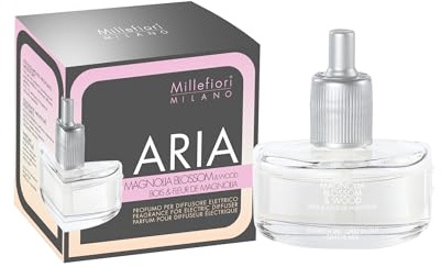 Millefiori Milano – Aria Fragranza per Diffusore Elettrico, Magnolia Blossom & Wood – Profumatore Ambiente con Note Fiorite e Legnose, Ideale per Casa e Ufficio, Ricarica 20 ml