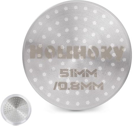 Puck Screen 51 mm, 0,8 mm de grosor, colador de café expreso con caja de almacenamiento de acrílico, acero inoxidable 316, doble filtro, colador reutilizable para portafiltros, accesorios de 51 mm