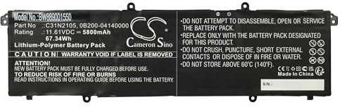 vhbw batteria compatibile con Asus Vivobook S14 OLED K3402ZA-OLEDS554, K3402ZA-OLEDS556 notebook (5800mAh, 11,61V, Li-Poly)