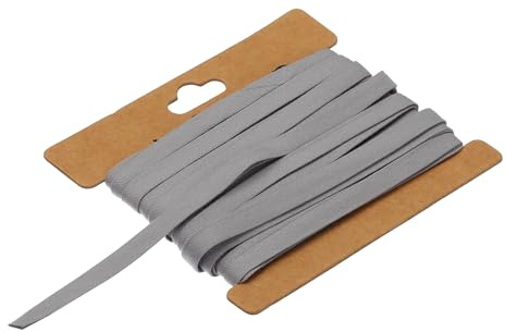 QUARKZMAN 1/4 tum dubbelvikt snedband bomull kontinuerlig bias tejp för sömnad fållning quiltning fåll bindor hantverk (vit grå 6 yards)