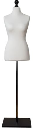 LUSORIA Schneiderpuppe, Schneiderbüste weiblich weiß/schwarzer Standfuß (XL 42/44)
