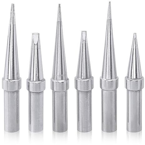 Mesee Lot de 6 Pointes à Souder ETA ETB ETH ETK ETO ETS Pointes de Soudure pour Panne de Fer à Souder Pointe de Fer à Souder de Remplacement Pointes Souder de pour Stations de Soudage