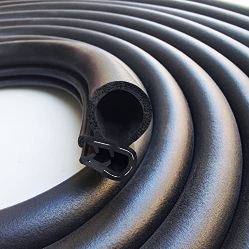 TIANRUIDA Schwarze Autotürdichtung aus Gummi für Kofferraum, Lippendichtung für Auto, Boot, Wohnmobil, LKW (12,1 m)