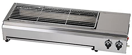 Parrilla De Gas, Parrilla De Gas Comercial De Acero Inoxidable, Parrilla De Barbacoa De Gas Sin Humo, Asador De Barbacoa De Mesa Portátil Al Aire Libre,59 * 20 Cm