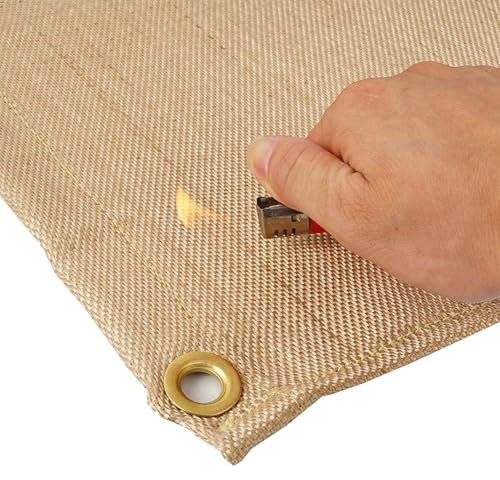 Manta ignifuga, Manta ignífuga de Fibra de Vidrio, Manta ignífuga for soldar, tapete ignífugo for soldar, Protector de Seguridad for Estaciones de Servicio, Arco de Soldadura contra chispas(80x100cm)