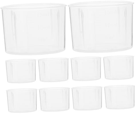 OSOLADY 10pcs Plastic Liquid Measuring Cups Beaker Cup Multipurpose Lab Kitchen for Sugar Vinegar