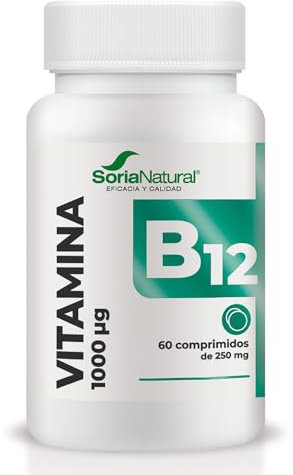 Soria Natural Vitamina B12 1000μg - 60 comprimidos - Muy Alta Concentración y Liberación Sostenida para Mejor Absorción | Indicado para cansancio, fatiga, regular sistema nervioso