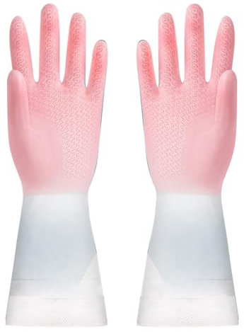 oceanside Cleaning Gloves, Reusable Latex Thin Household Gloves, Graduated Color Dishwashing Gloves for Home, Restaurants, Companies and Shopping Malls