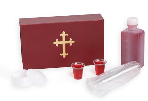 TALPGOD Portable Communion Kit for Travel,Communion Sets for Churches Supplies,Communion Kits for Home Visits Catholic Priests Communion Cups with Hard Case with Bottle for Wine