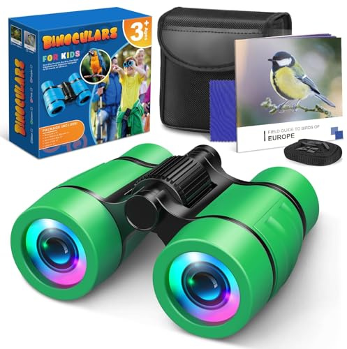 Dromlag Fernglas für Kinder,Geschenke Jungen 4-12 Jahre Outdoor Kompakt Binokular Kinderspielzeug Fernrohr Kinder Geschenke Entdecker Set Vogelbeobachtung Wandern Reisen im Freien