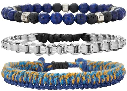 Mens Bracelets Beaded Braided Rope Bracelets Set for Men Mens Jewellery