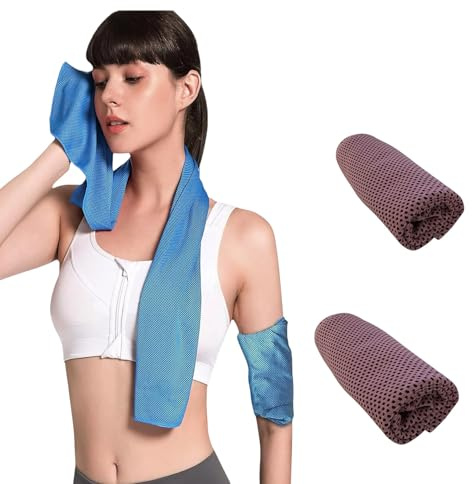 topolenashop Asciugamano Palestra Uomo Donna in Microfibra (2 pezzi) Asciugamano Rinfrescante Asciuga il Sudore e Dona Freschezza Durante Allenamento, Yoga, Accessori Palestra (Rosa, 30x85cm)