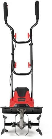 COSTWAY Electric Garden Tiller, 1200W/750W Powerful Soil Cultivator Rotavator with 36cm/32cm Tilling Width, 22cm Working Depth, Safety Lock & Foldable Handle (Red, 1200W, 36cm Tilling Width)