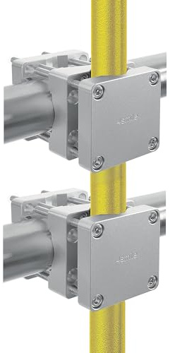 4smile Sonnenschirmhalter Balkongeländer aus Aluminium, 2er Set | Sonnenschirm Balkon Halterung - Schirmhalterung SunnySquare, stabiles Universaltalent, hält jeden Balkonschirm