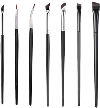 Juego De 7 Pinceles Para Cejas Biselados, Pinceles Para Maquillaje De Ojos, Pinceles Para Sombras De Ojos Biselados, Adecuados Para Difuminar Sombras De Ojos Y Modificar Delineadores De Ojos.