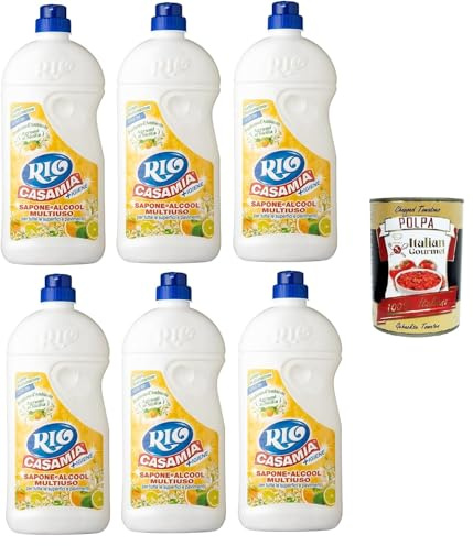 Italian Gourmet Detergente Multiuso Agrumi Sicilia Hausreiniger 6 x 1250ml | Note mediterranee, adatto a pavimenti e superfici lavabili; frischer Duft, Gesamtnettogewicht 7,5 L + Kostenlos Polpa 400g