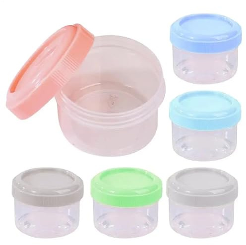 LCKKJHG Bocaux Confiture Lot de 6 bouteilles rechargeables en plastique vides, mini pots épais et scellés, for le stockage des aliments