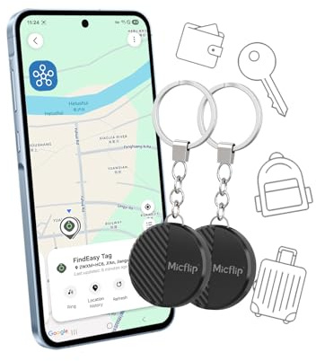 2Pack-Tracker Tag Compatibles with Samsung SmartThings APP, Keychain Samsung Tag, Reverse Phone Find, Global Tracking, Long and Replaceable Battery Life, Better Than Google Find Hub for Samsung Phones