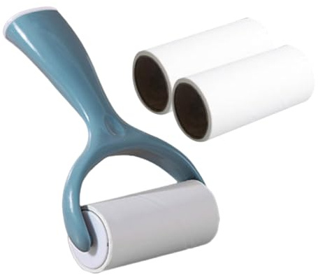 Milisten Lint Roller Clothes Hair Remover 4pcs Set with Blue Handle and Extra Sticky Disposable Sticky Paper for Pet Hair Dust Removal on Clothing and Furniture