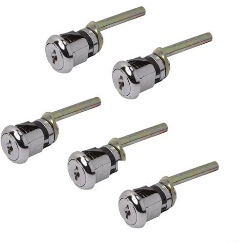 ZiStarlilife Möbel-Zentralschlösser aus Zinklegierung mit Türschlossstangen, Dreifach-Verriegelungsmechanismus für Aktenschränke, sichere Metall-Schrankschlösser mit 2 Schlüsseln (lang) (lang, 5 Stück