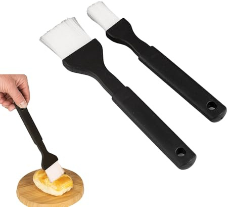 Pastry Brushes Set of 2 Professional Heat-Resistant PP Basting Brush for Cooking Baking BBQ Grilling Oil Butter Egg Wash Brush Dishwasher Safe Kitchen Utensils (Large & Small)