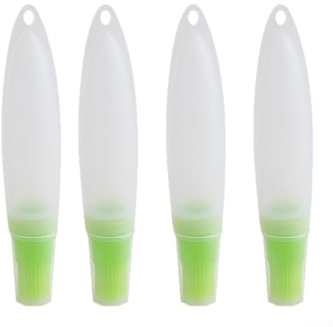 Lot de 4 pinceaux à badigeonner en silicone, 4 couleurs avec flacon souple pour huile et marinades, outil essentiel pour barbecue et grillade pour la cuisine en plein air (vert)