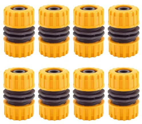 GESDYO Set di 8 pezzi di riparazione con doppio connettore e connettore rapido per tubi da giardino da 1/2 – Set completo per la riparazione rapida del tubo e come pratico raccordo per tubo