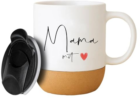 Geschenke für Mama Tasse, Mutter Becher mit Deckel, Geschenk für MAMA zum Muttertag, Geburtstag, Ostern, Weihnachten & Als Dankeschön, Geschenkidee Keramik Kaffeetasse 400 ml