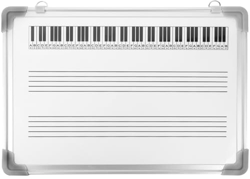 Zerodeko Tableau Blanc Effaçable à Sec pour Musique Portée Double, Format 30x40 Cm, Surface Lisse sans Bavure, Outil D'apprentissage pour Écoles et Formation Musicale