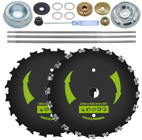 OELZWVN 2 Unidades, 20 Dientes, 9 Cuchillas para Desbrozadoras, Cuchillas para Cortabordes, Cuchillas para Mulching, Hojas de Sierra, Cuchilla de Metal para Cortabordes Desbrozadora Electrica
