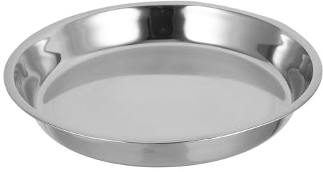 Tofficu Assiette Ronde Facile à Nettoyer Ranger 28cm en Acier Inoxydable Non Magnétique Cuisine de Camping et Présentation de Fruits