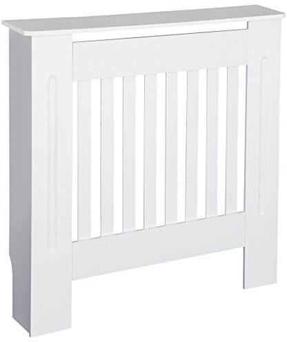 HOMCOM Slatted Radiator Cover Painted Cabinet MDF Lined Grill in White (78L x 19W x 81H cm)