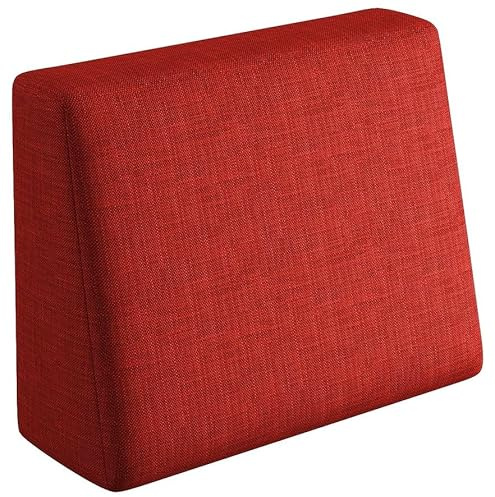 sunnypillow Palettenkissen für Gartenmöbel - Rückenkissen 60x40x20/10cm - Rückenpolster für Bett und Sofa - Palettenpolster, Gartenpolster für Palettenmöbel - Lounge Kissen mit abnehmbarem Bezug Rot